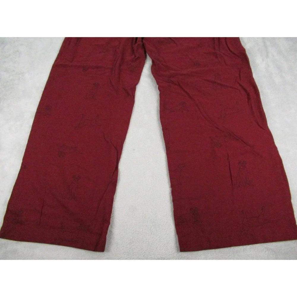 Sonoma Pants Men XL Red All Over Dog Print Flame Resistant Elastic Sleep 38x29
